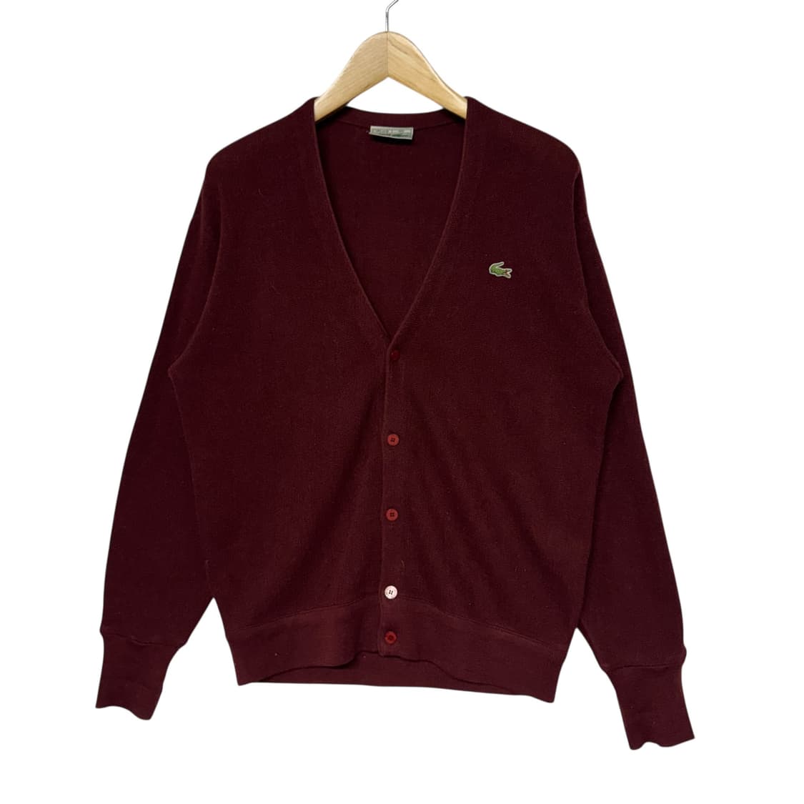 라코스테 로고 코튼가디건 버건디 상품이미지1