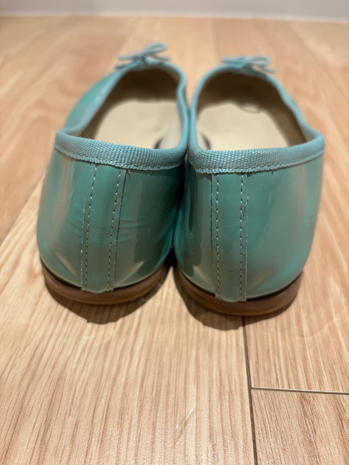 [37.5] 레페토 산드리옹 페이턴트 발레리나 플랫 슈즈 민트 상품이미지5