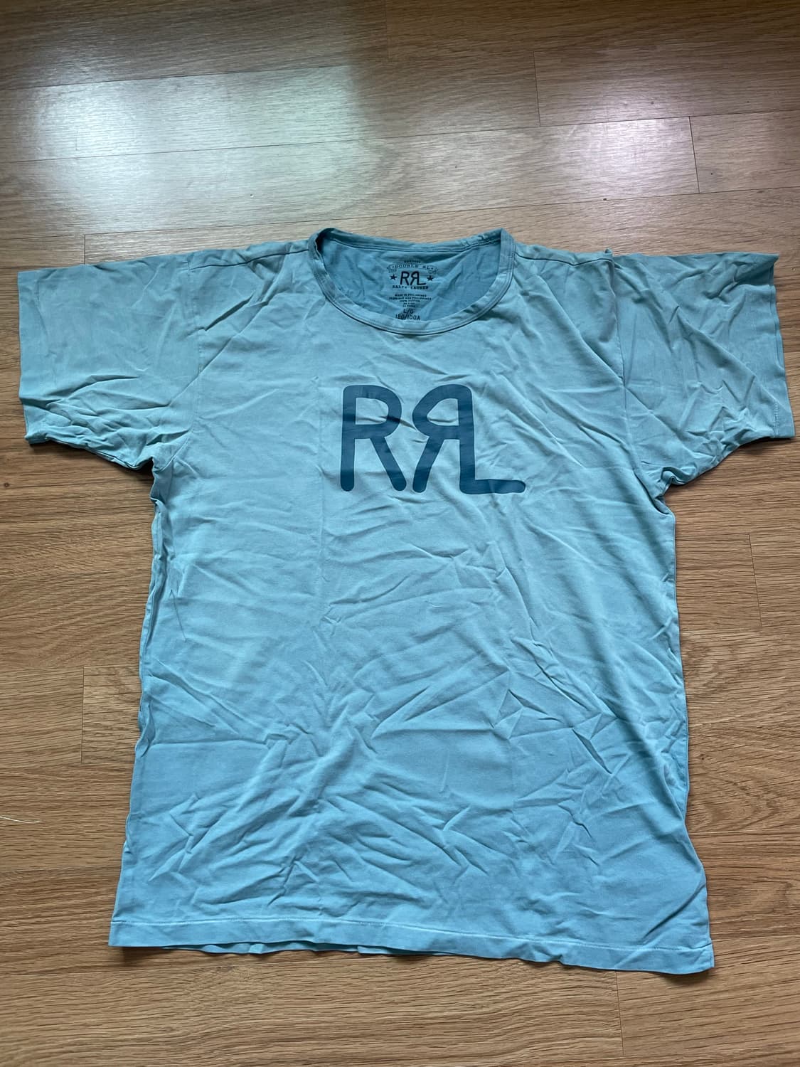RRL 더블알엘 로고 반팔 티셔츠 스카이블루 L사이즈 상품이미지1