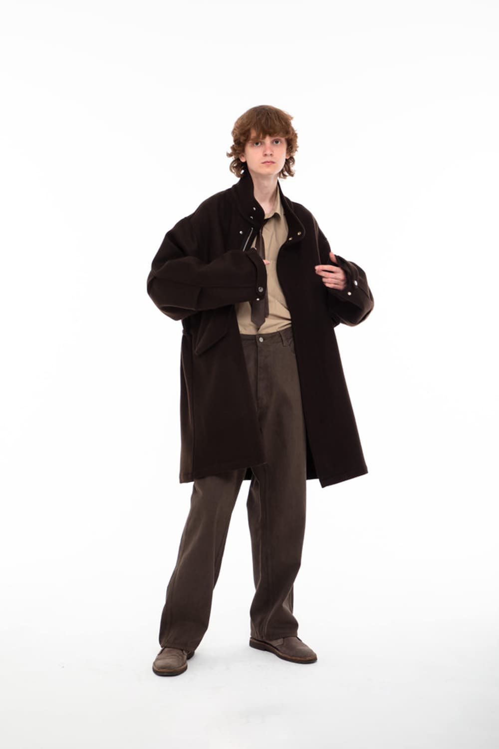 마티스더큐레이터 울 피쉬테일 파카 브라운 1사이즈 상품이미지1