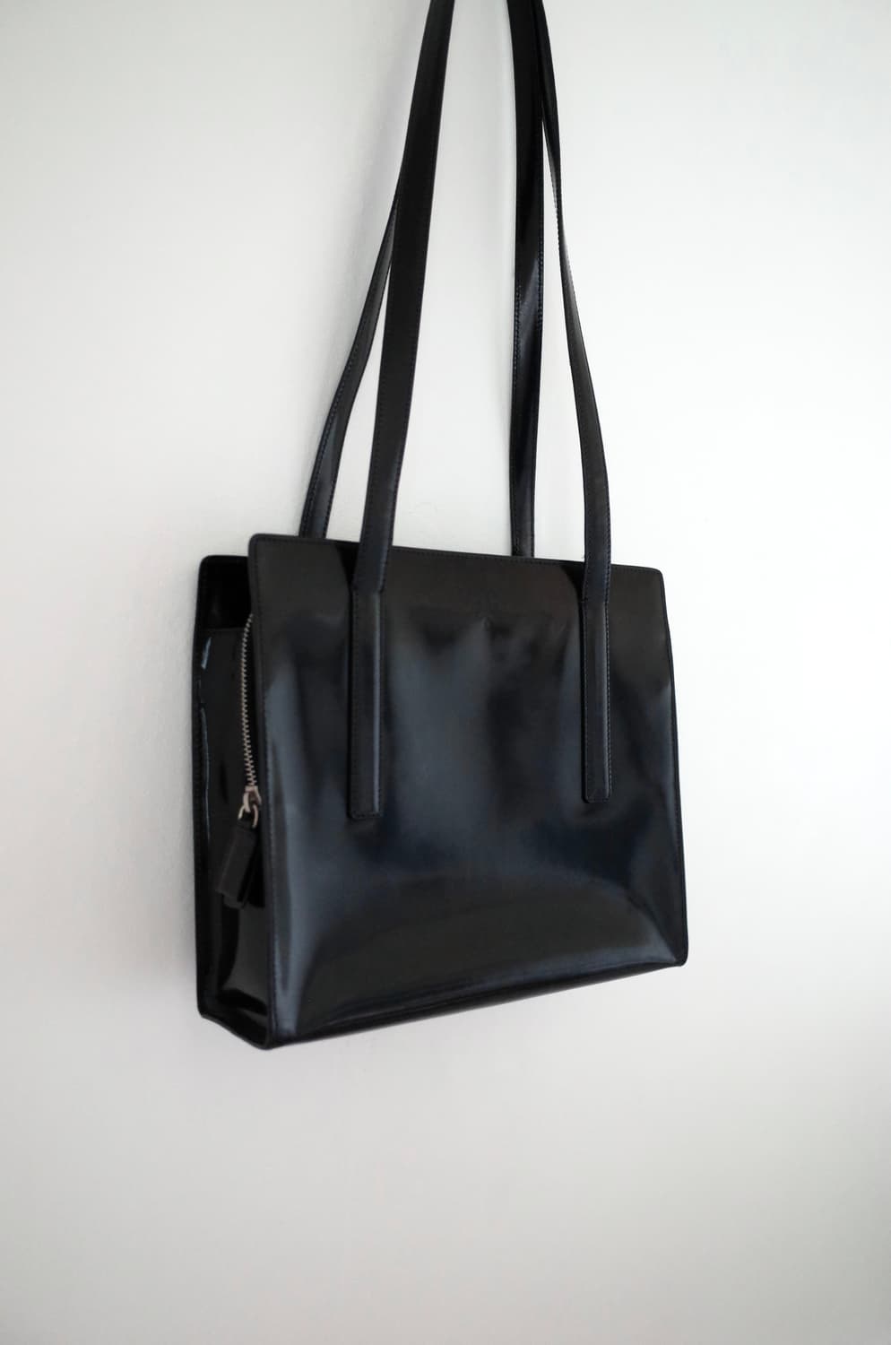 90s Prada 글로스 레더 숄더 토트백 상품이미지2