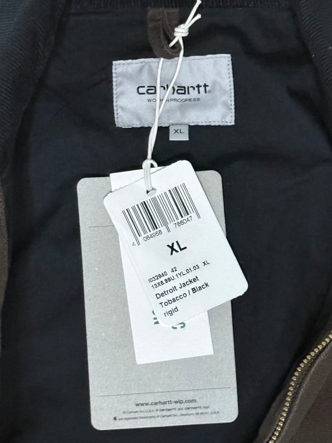 칼하트 Wip 디트로이트 자켓 토바코 블랙 XL 상품이미지5