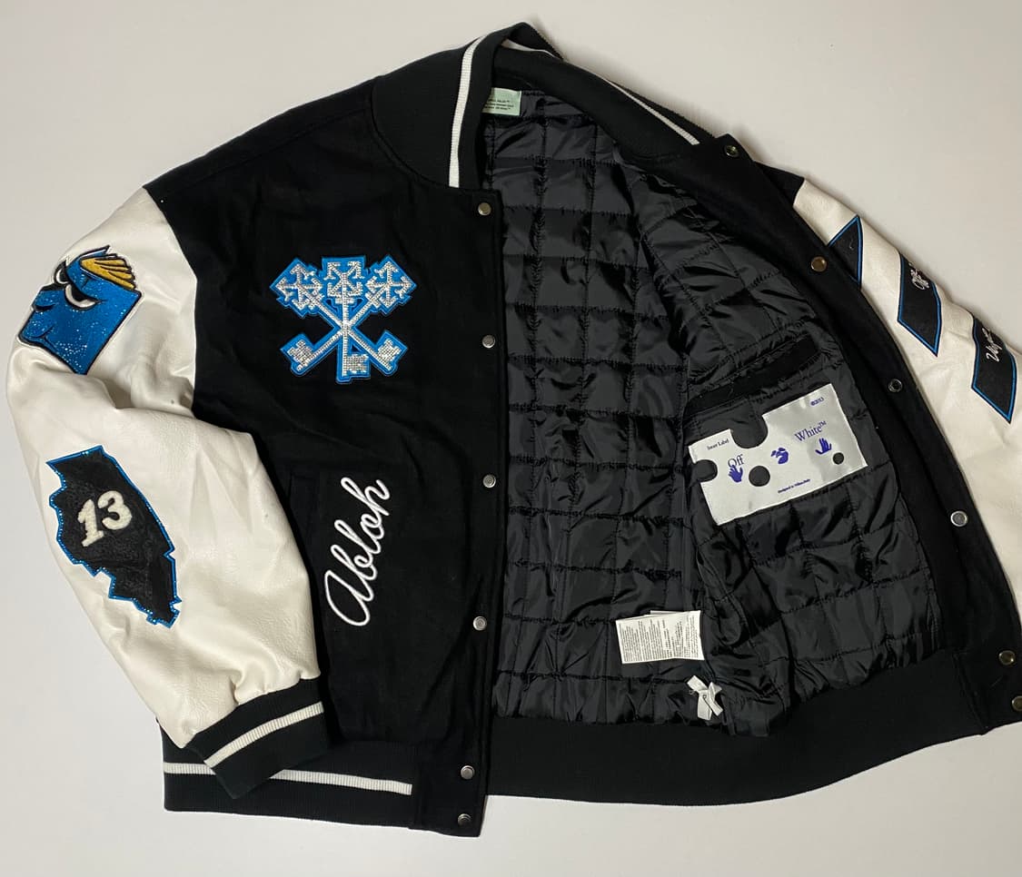오프화이트 로고 패치 바시티 자켓 상품이미지4