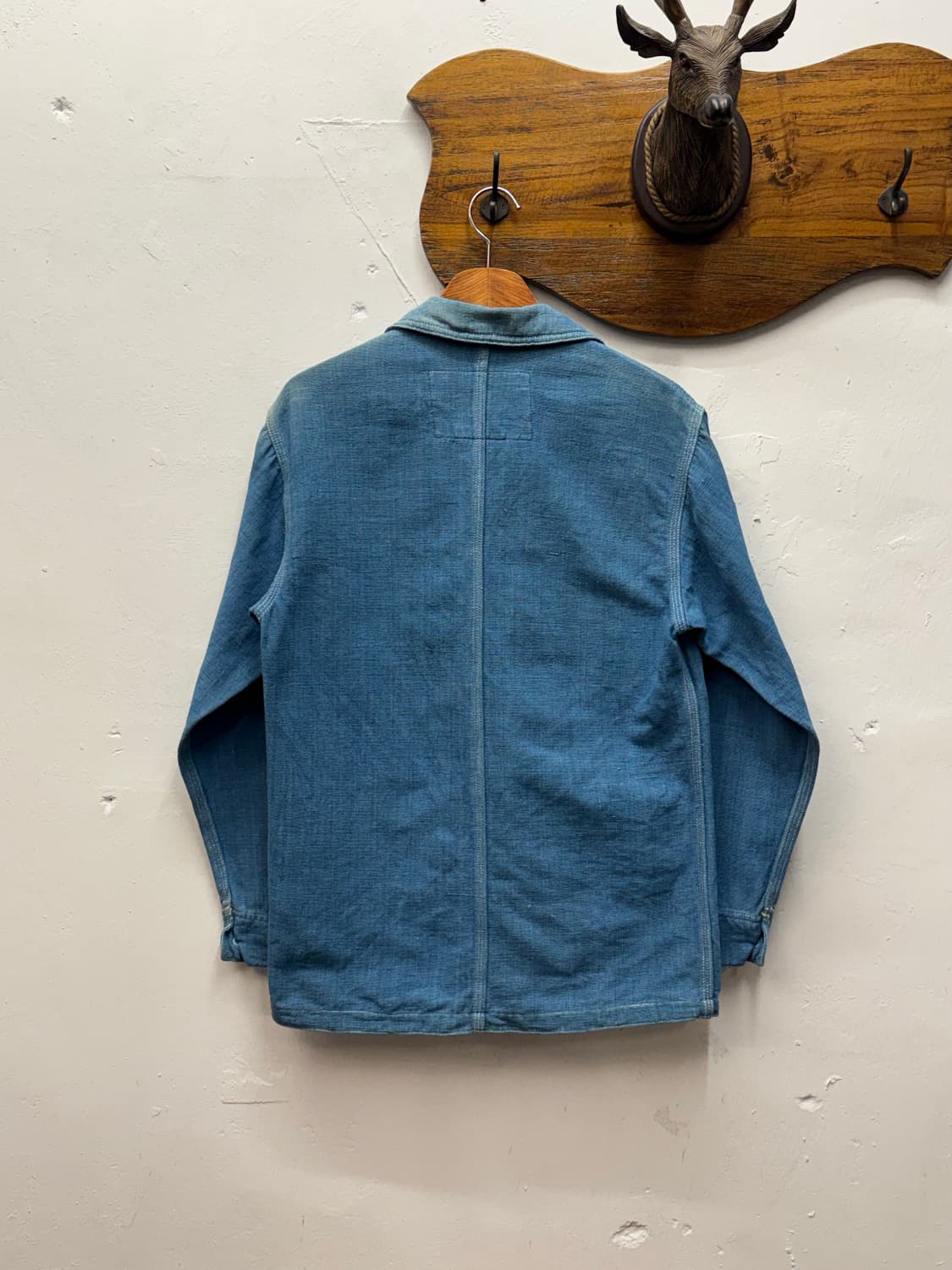 90s USA Indigo Cotton Chore Jacket 상품이미지5