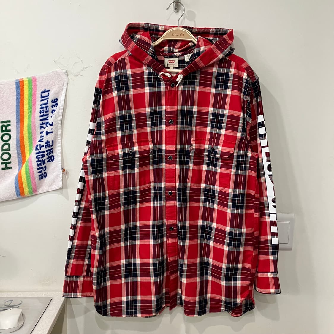 386 리바이스 체커보드 후드 셔츠 상품이미지1