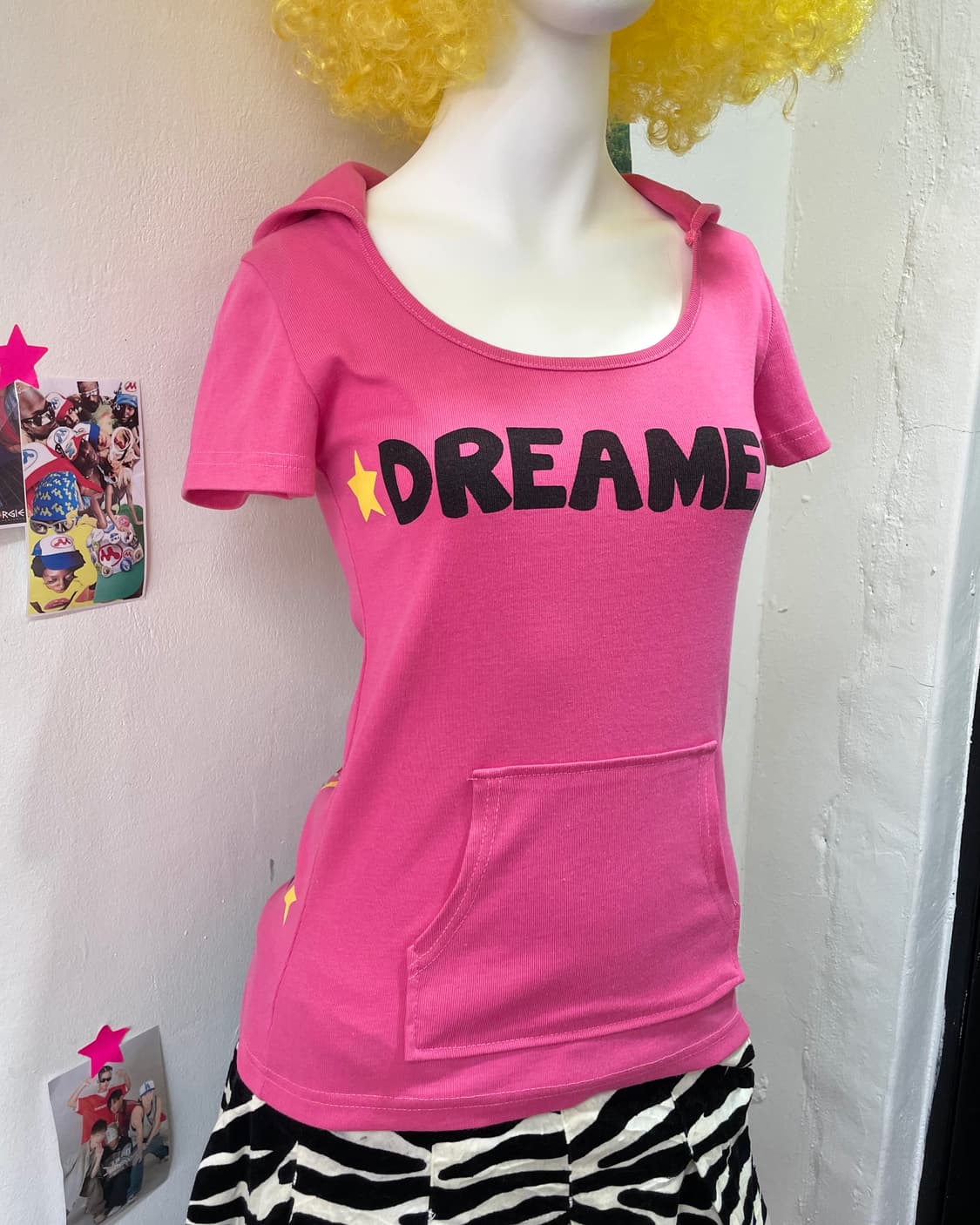 Dot Union Jack Cubic Pink Hoodie T-shirt 상품이미지5