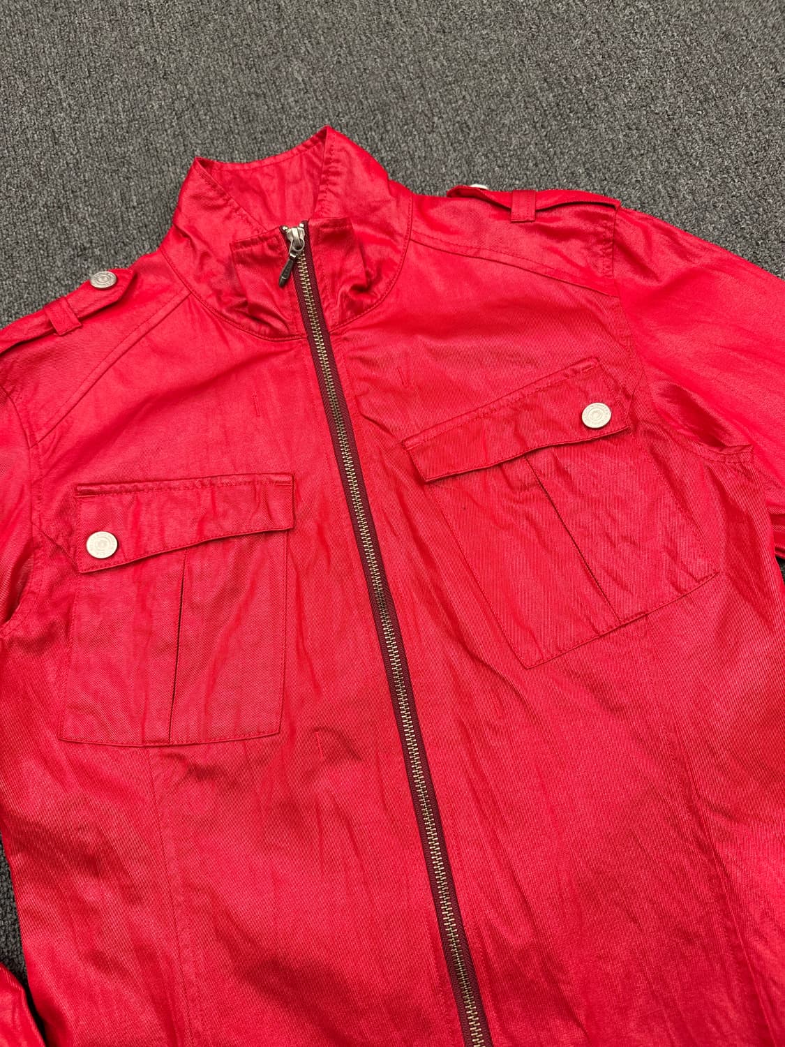 M)토네이도마트 빈티지 Y2K 레드 여성 집업자켓 상품이미지2