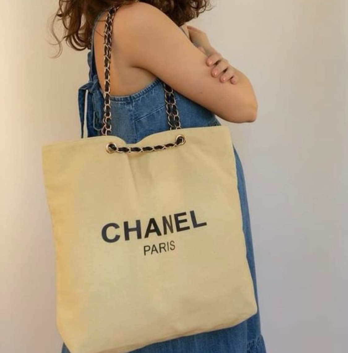 샤넬 뷰티 vip 체인 숄더 에코백 옐로우베이지 상품이미지2