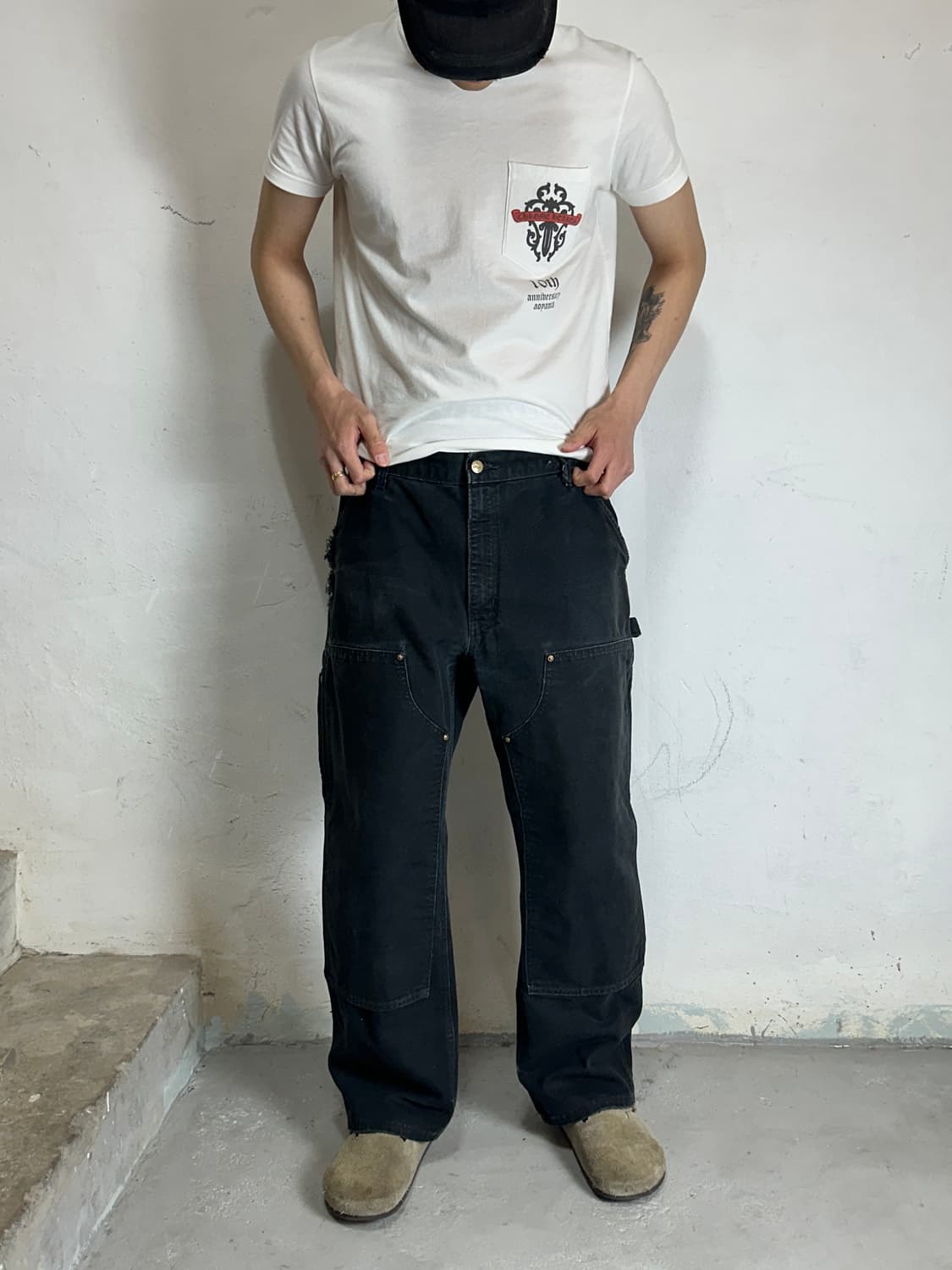 OG USA Made 칼하트 B01 더블니 블랙 칼하트 썩블니 카펜터 상품이미지2