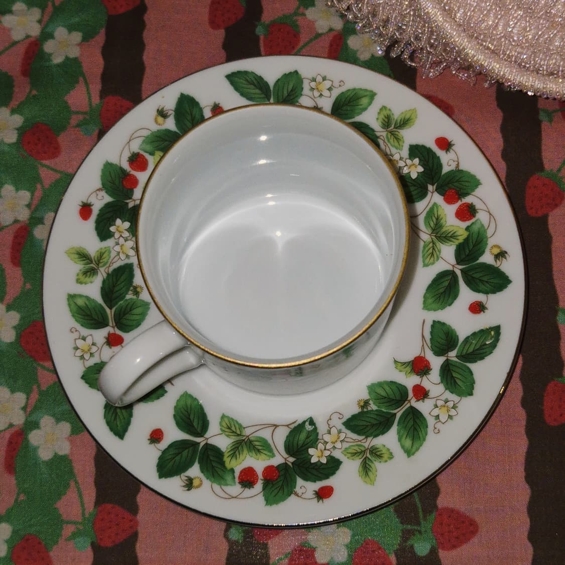 80s 케이토 딸기 넝쿨 도자기 찻잔 1세트 상품이미지10