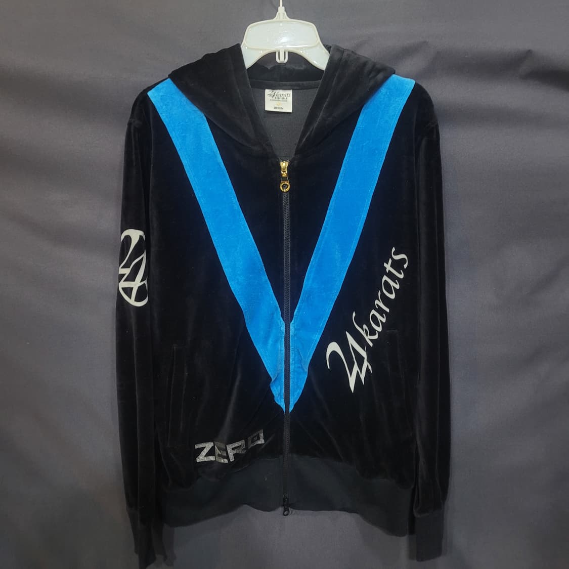 24karats ZERO 벨벳 집업후드 상품이미지1