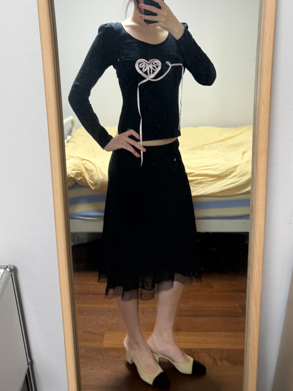 vivienne tam 비비안 탐 블랙 미디 스커트 상품이미지3