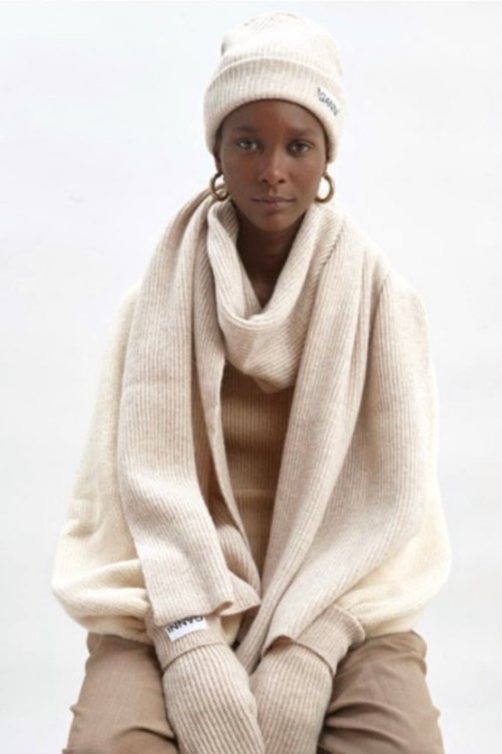 가니 GANNI 리사이클울니트 비니 머플러세트 정품 상품이미지3