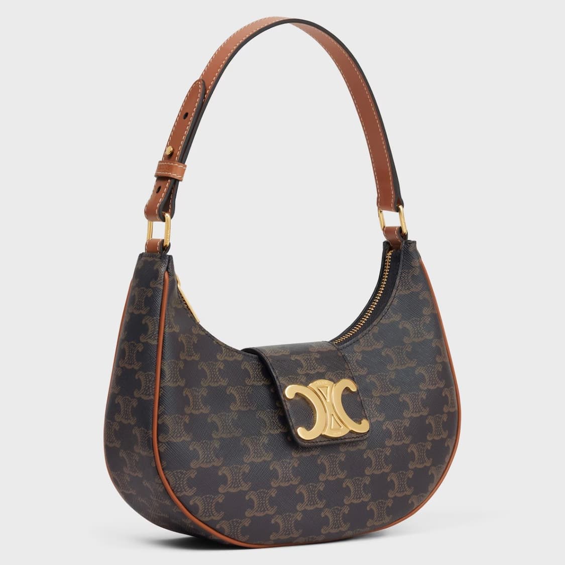 셀린느 미디움 아바 트리옹프 백 트리옹프 캔버스 카프스킨 탄 상품이미지2