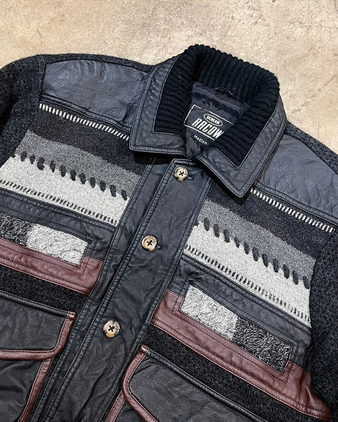 Roman racow 레더 니트 재킷 (B5086) 상품이미지2