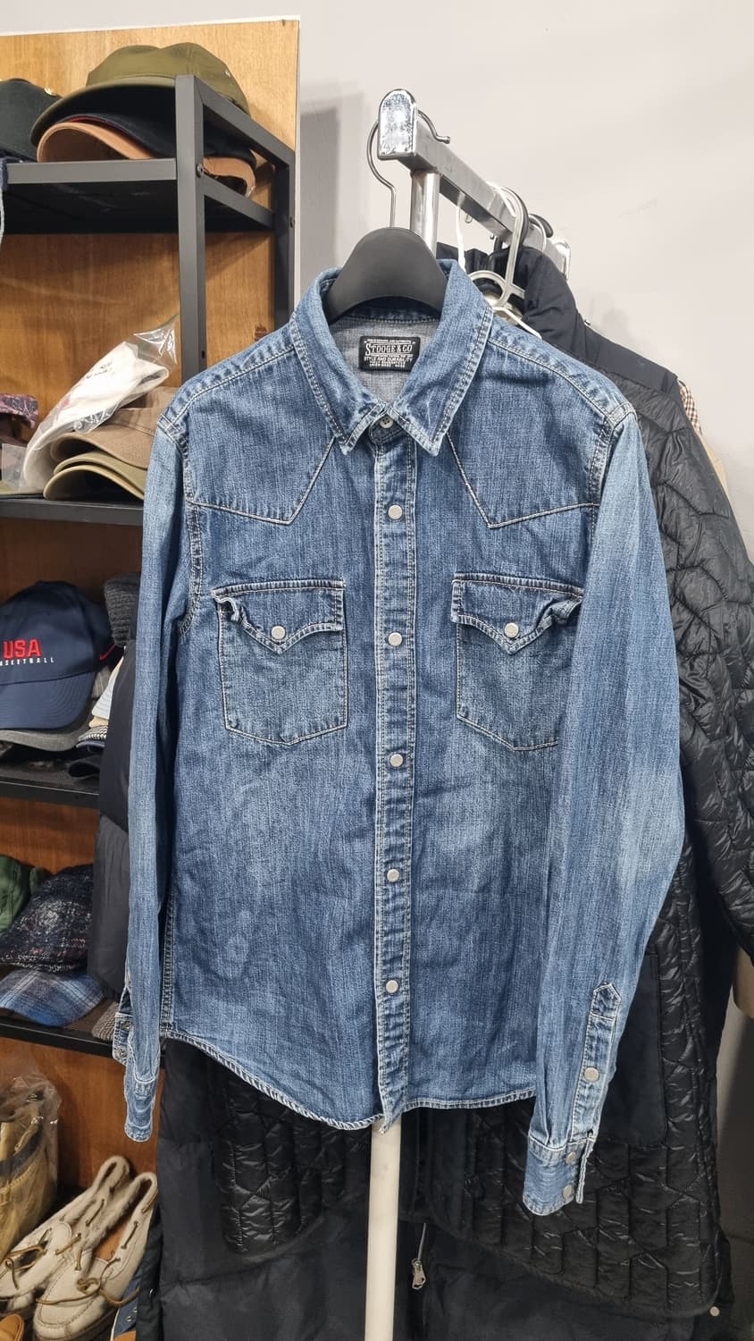 스투지앤코 JAPAN 필수템 기본 웨스턴 데님셔츠 95size 상태좋음 상품이미지1