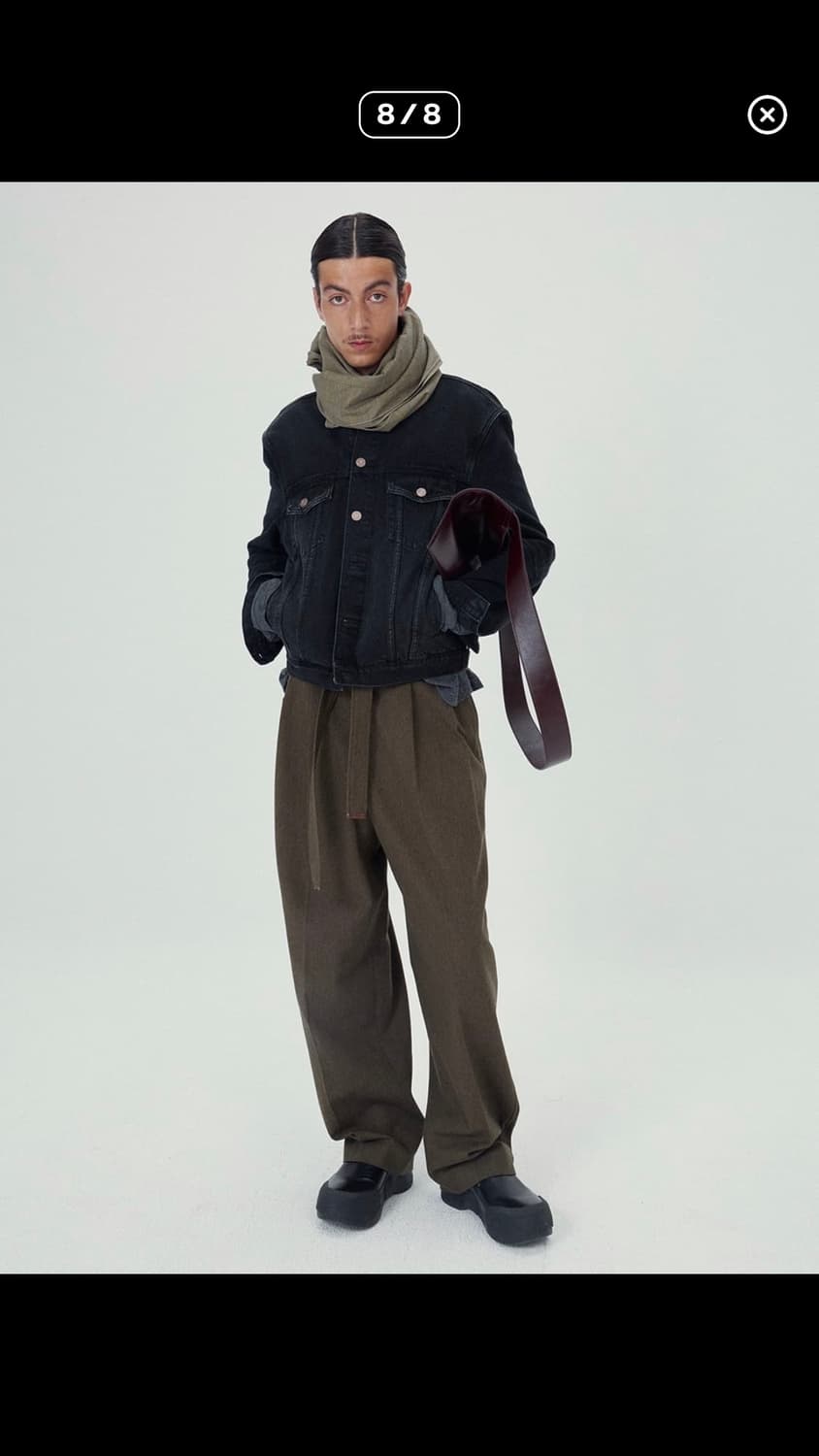 렉토 벨티드 팬츠 카키 s.m 상품이미지1