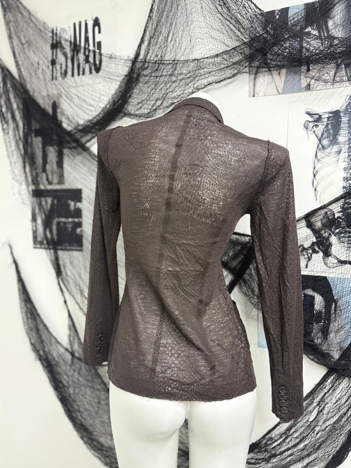 Snake pattern seethrough jacket 상품이미지3