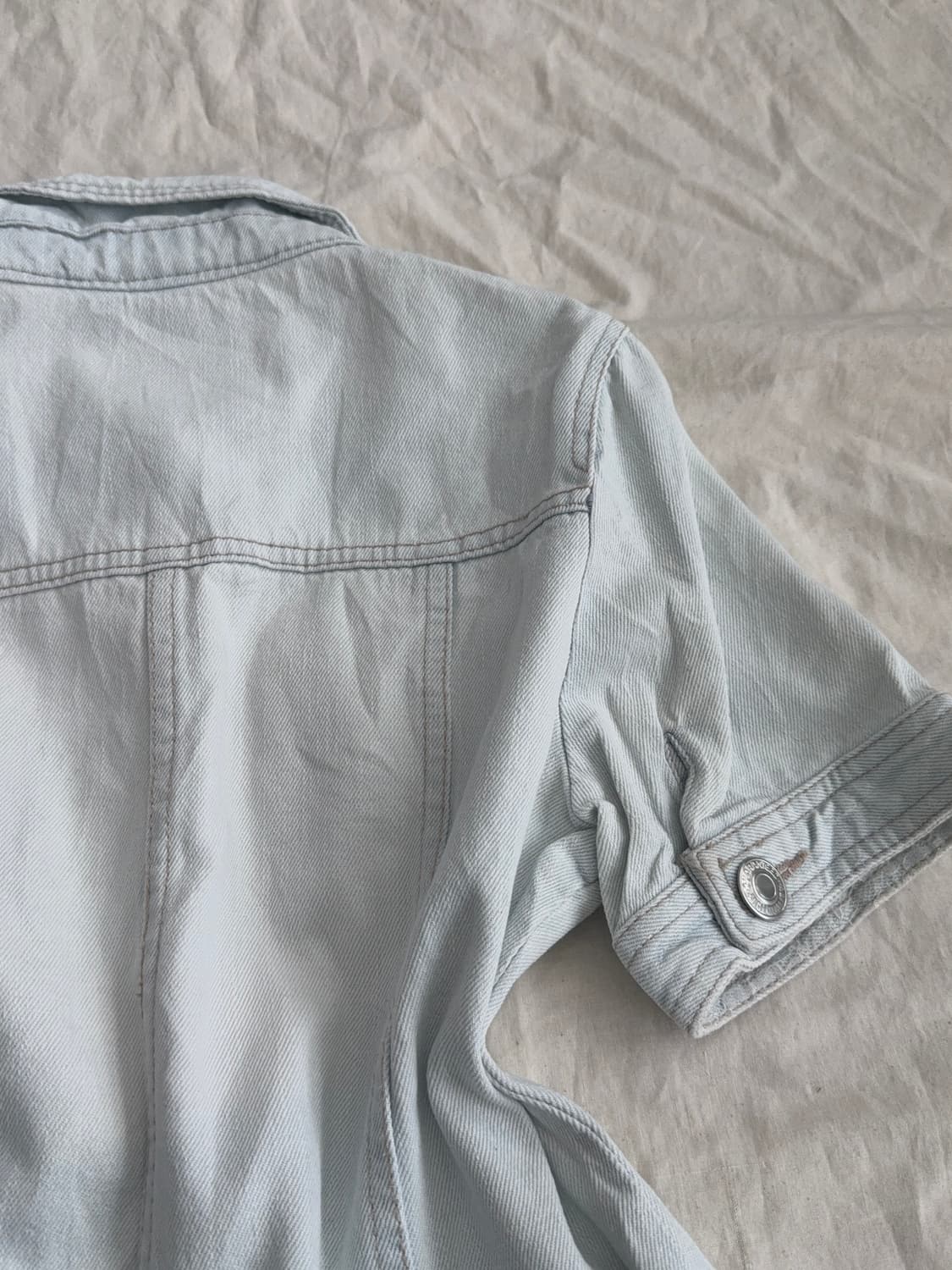 러블리 페어리 라이트 데님 크롭 자켓 상품이미지6