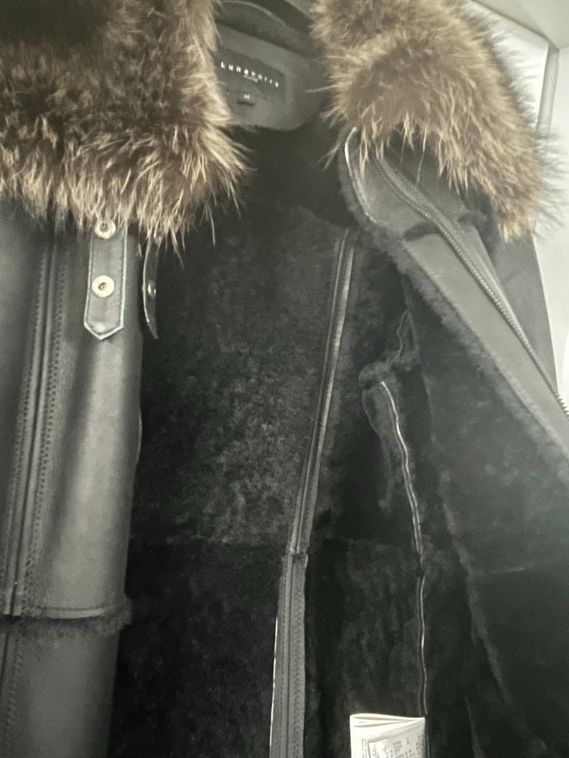 루나코어스 천연가죽 천연모피 롱 무스탕 M 상품이미지4