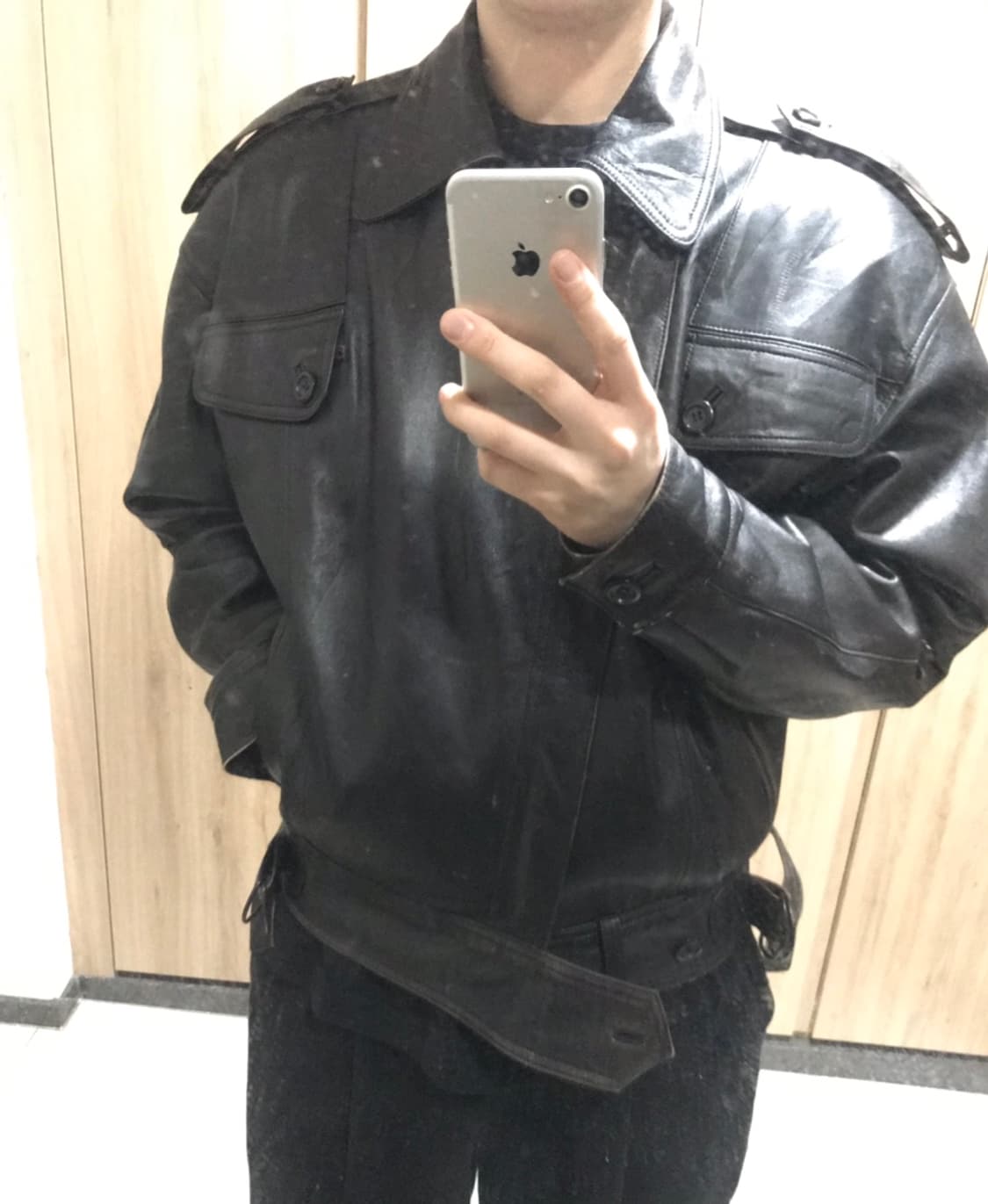 착샷O) 90's 소가죽 레더 자켓 Leather Jacket 상품이미지8