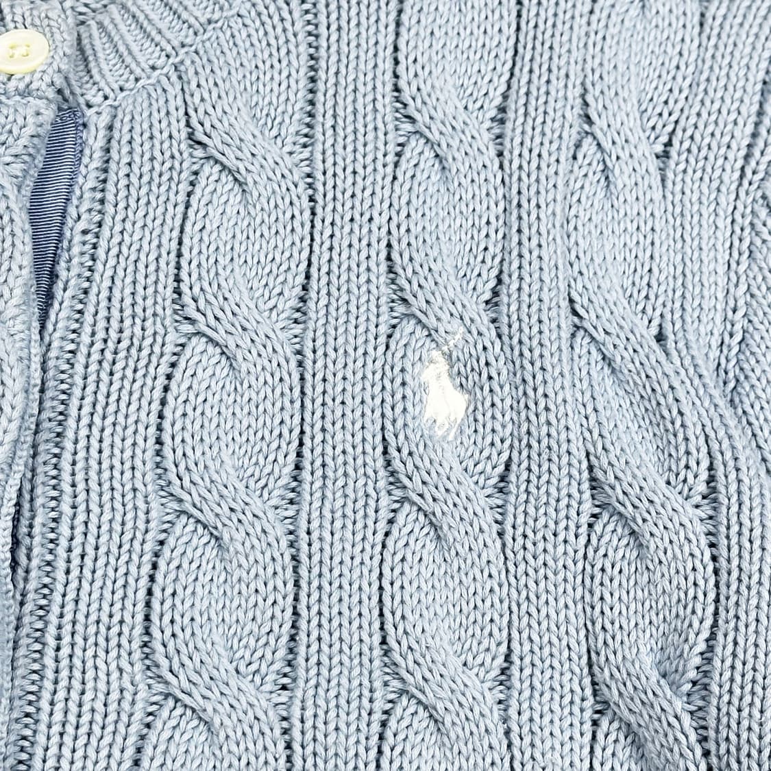 폴로 랄프로렌 여성 케이블 니트 가디건 스카이블루 여성M 상품이미지3