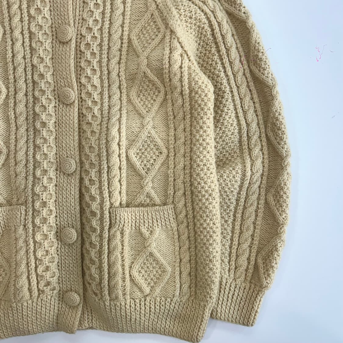 Vintage hand made 90‘s 쉐이커 울 스웨터 가디건 상품이미지4