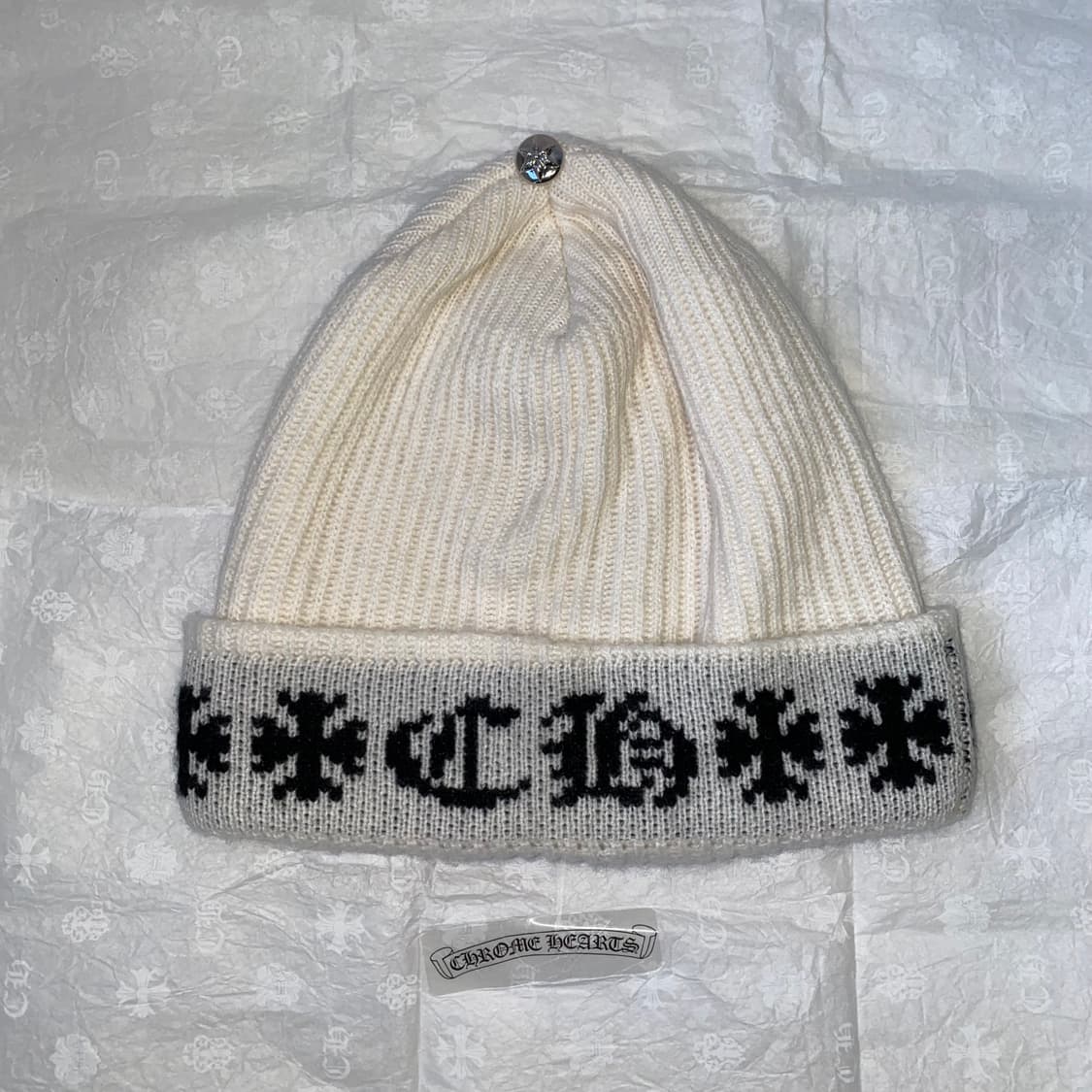 [Free] 크롬하츠 빅 대디 캐시미어 비니 화이트 상품이미지1