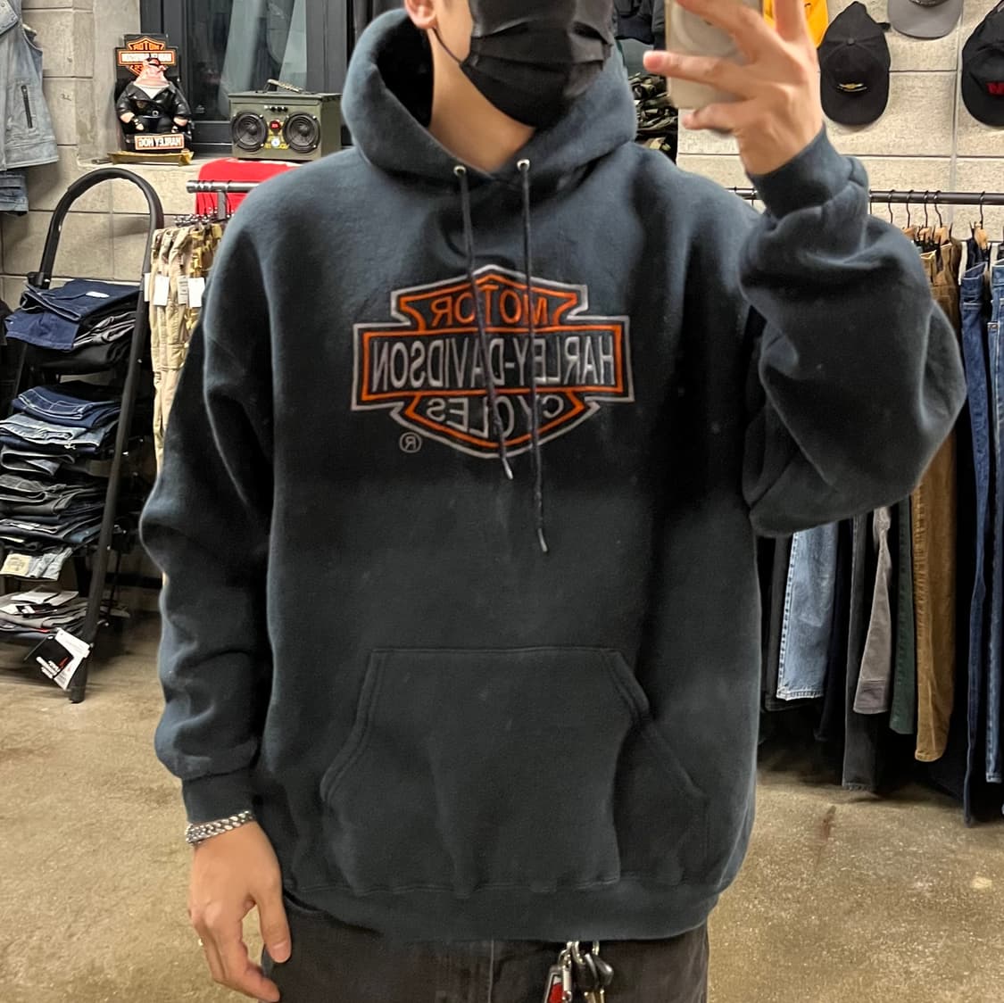 90s 할리데이비슨 빅 로고 후드티 (110) 상품이미지6