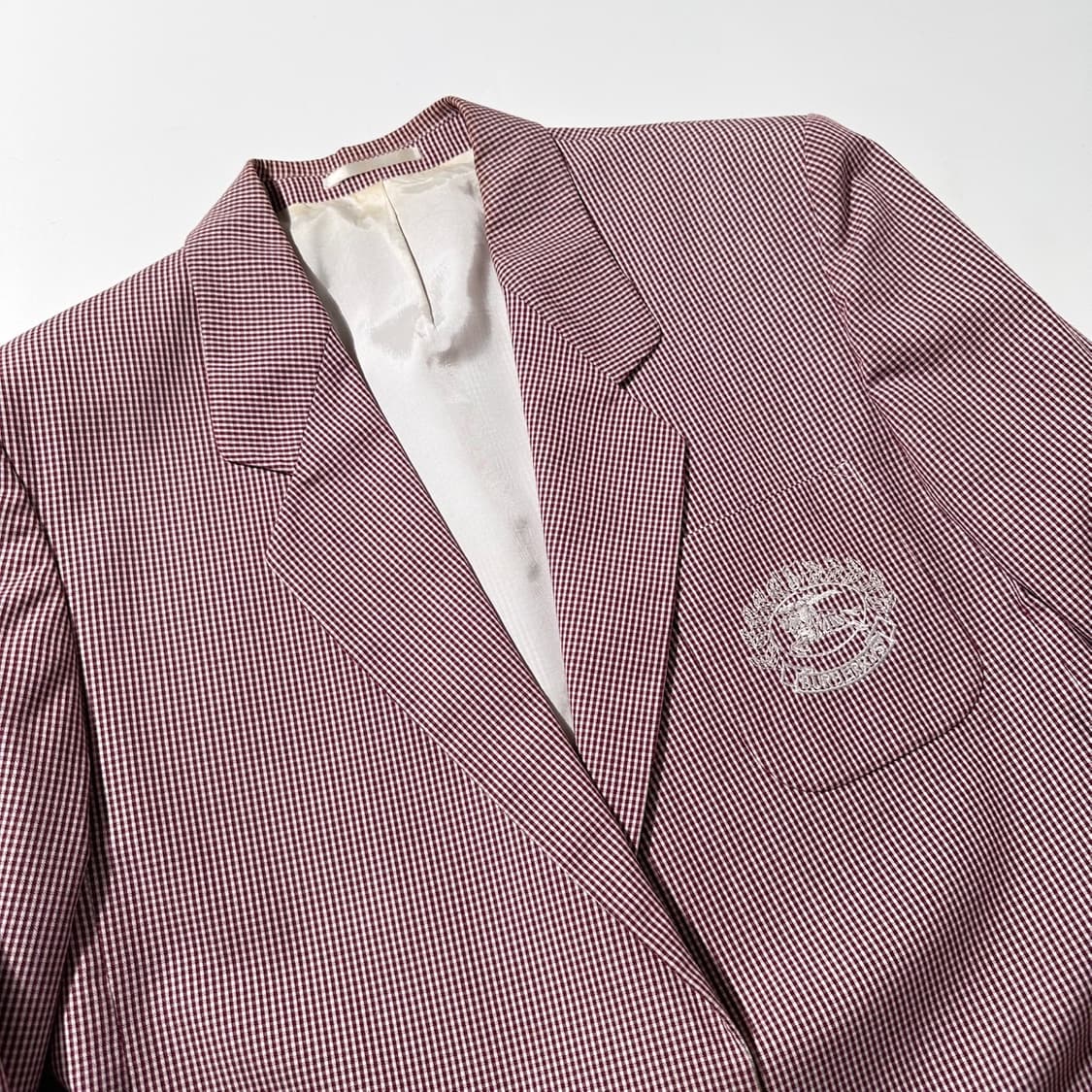 버버리 크레스트 로고 포켓 깅엄 체크 싱글 블레이저 상품이미지4