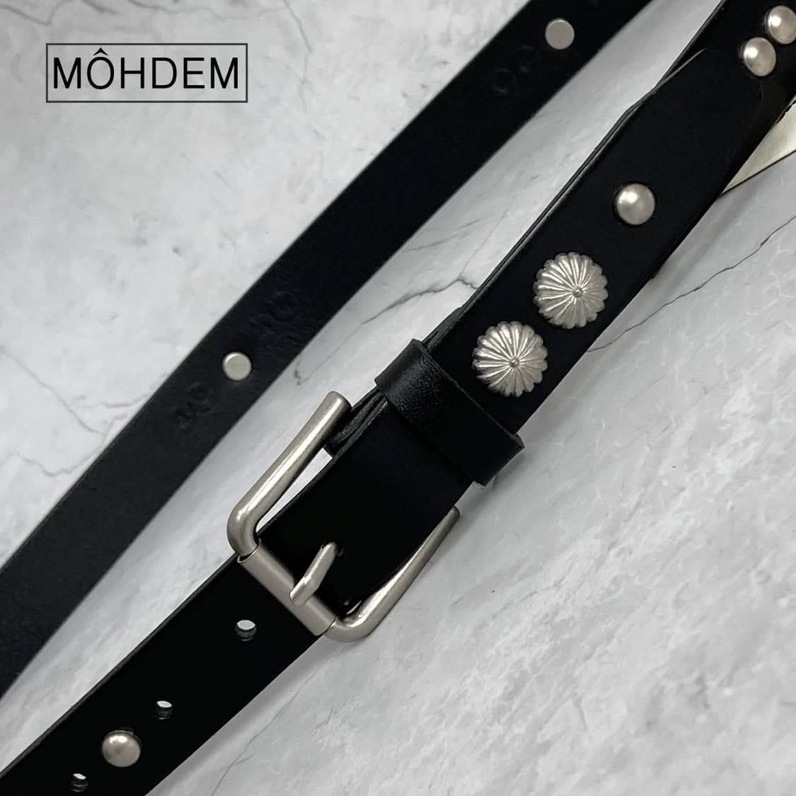 [Unisex] 플라워 스터드 웨스턴 가죽벨트 상품이미지10