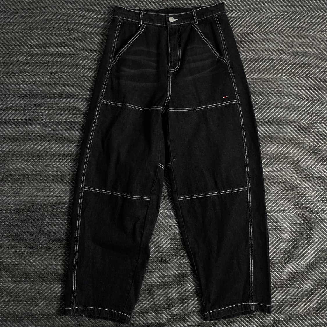 로맨틱 크라운 엔지니어드 와이드핏 데님 팬츠 블랙y 3722 상품이미지2