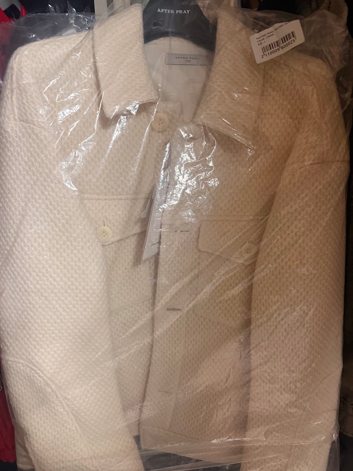 애프터 프레이 니팅 울 트러커 재킷 크림 상품이미지2