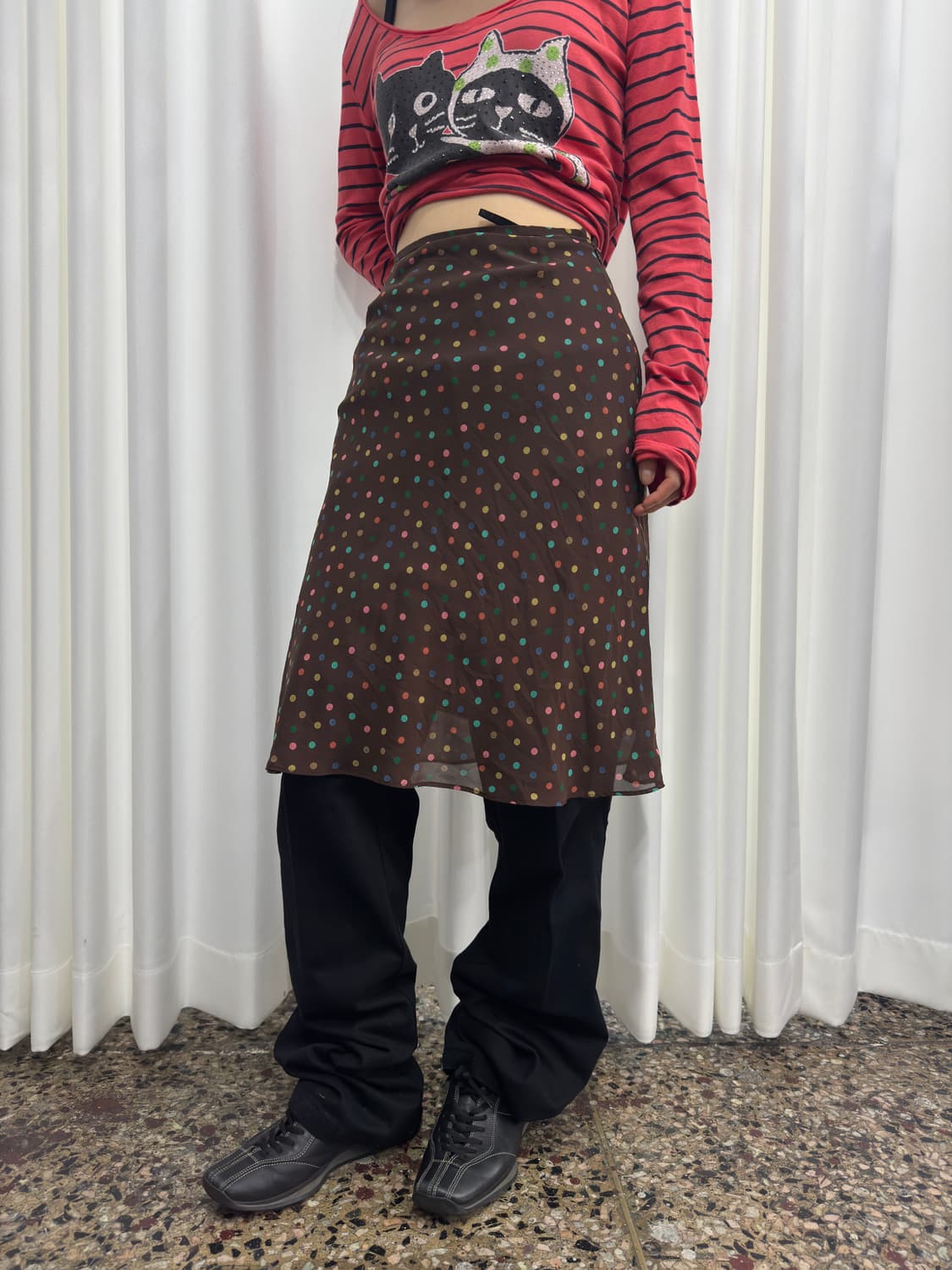 dot midi skirt 상품이미지1