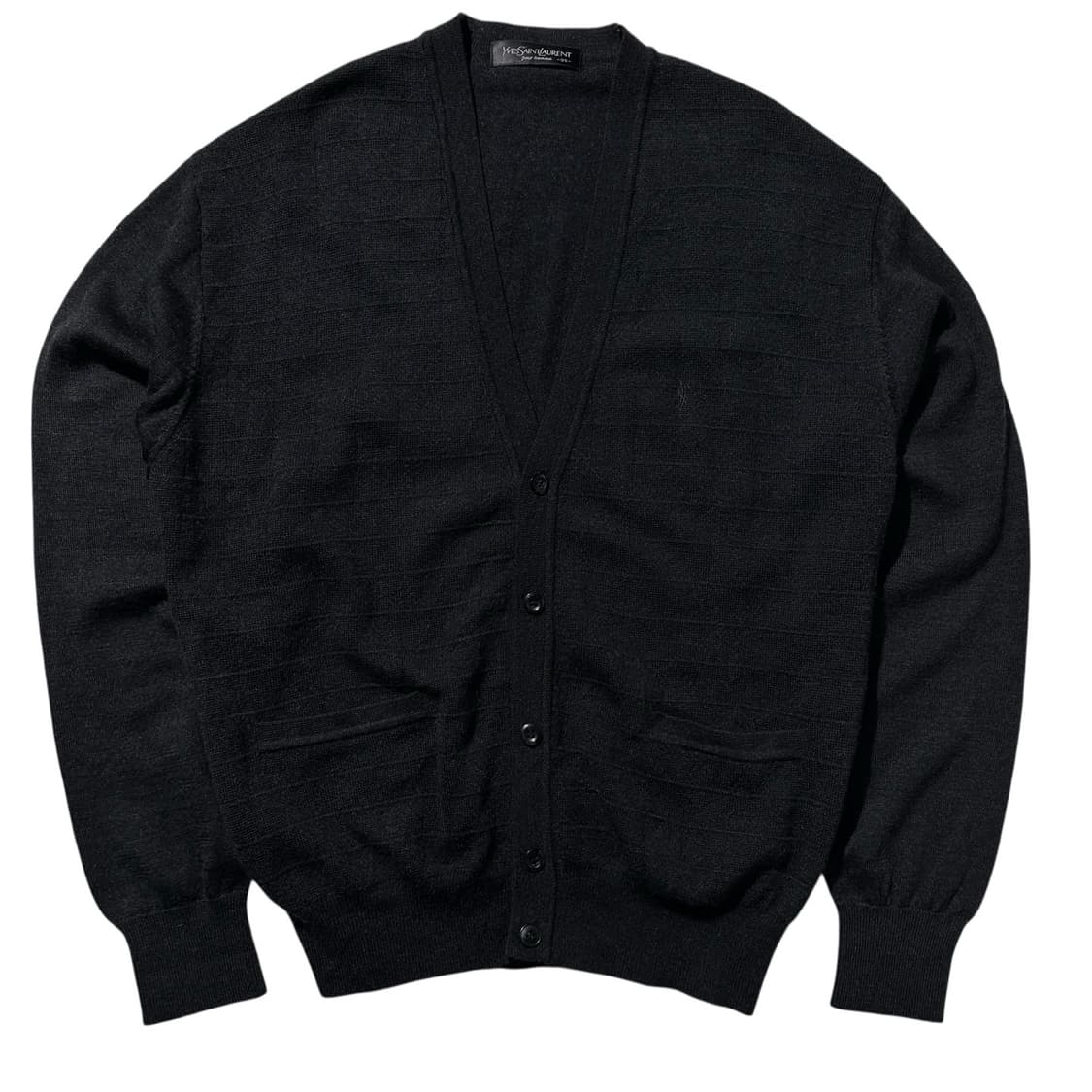 입생로랑 울 체크 V넥 니트 가디건 상품이미지1