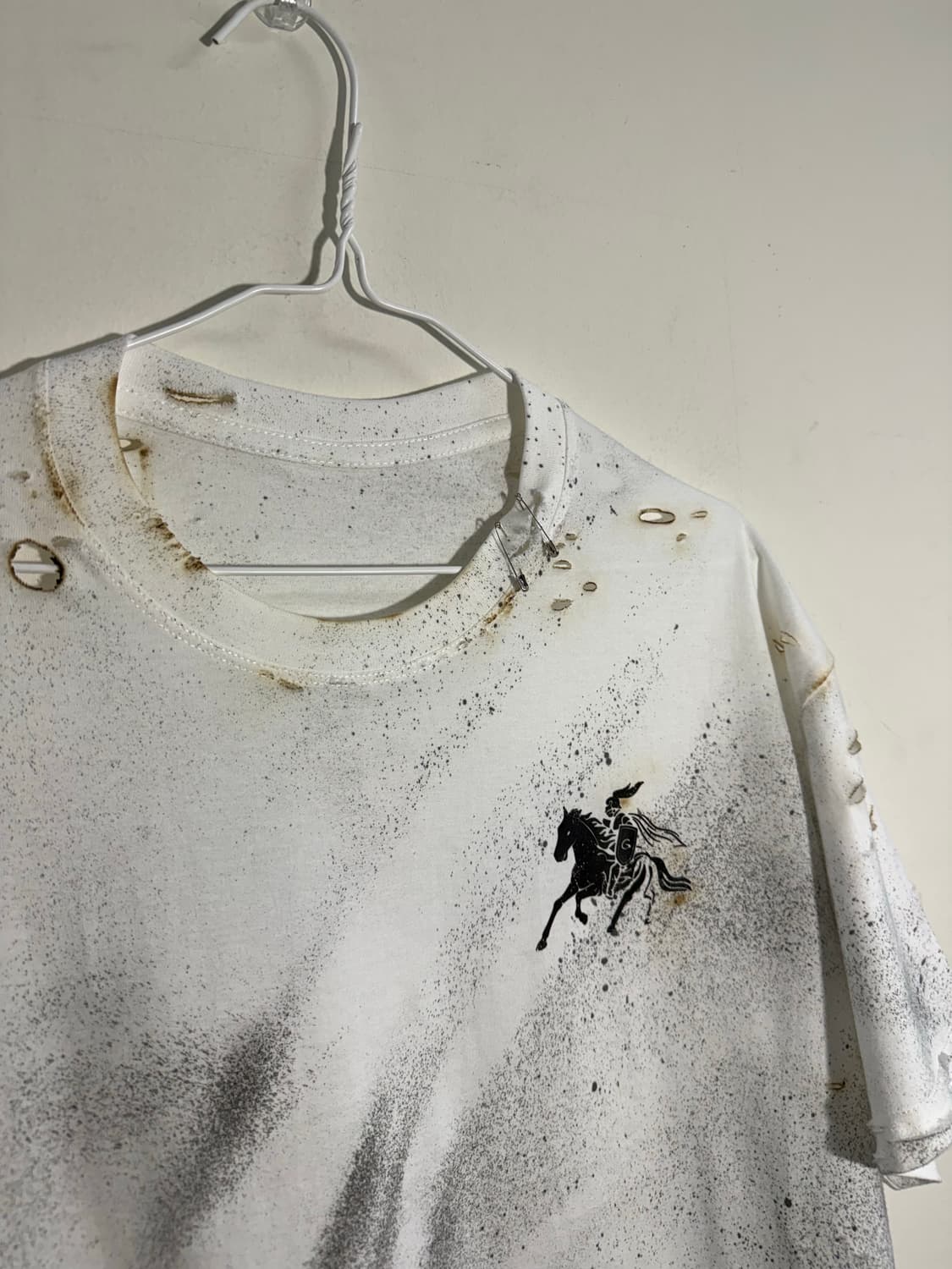 빈티지무드 그릴드 디스트로이드 워싱 반팔  상품이미지4