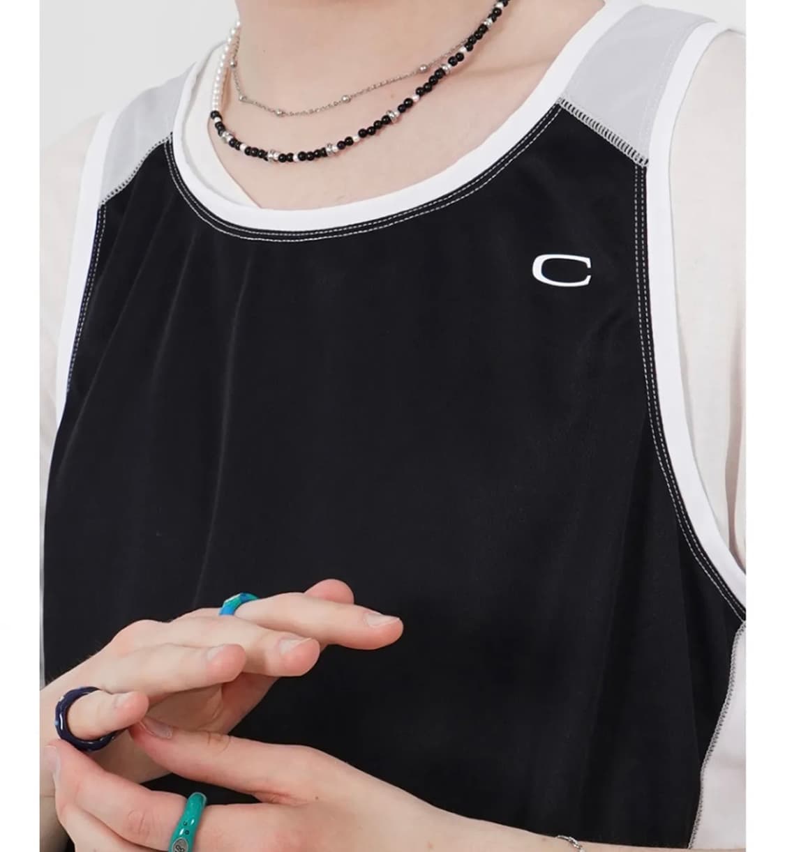 엔프프 투라인젬스톤펄 레이어드 목걸이  상품이미지2