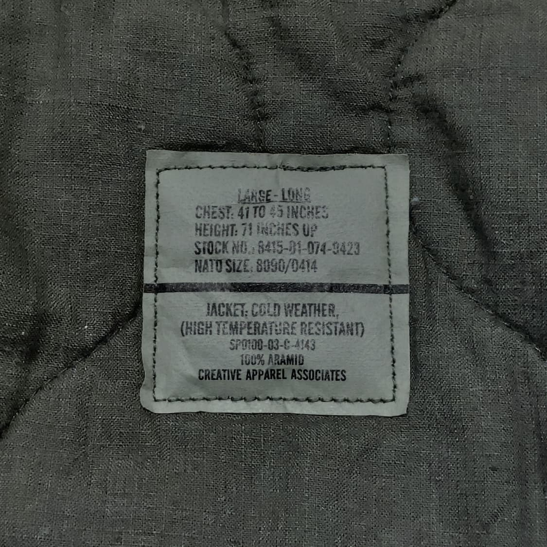 오리지널 cvc 탱커자켓 아라미드 라지 롱 110~120 신품급 상품이미지8