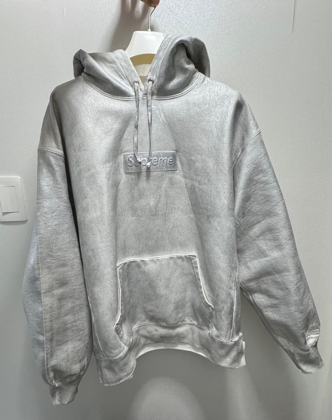 [L]슈프림xMM6 메종마르지엘라 포일 박스 후드 화이트 상품이미지1