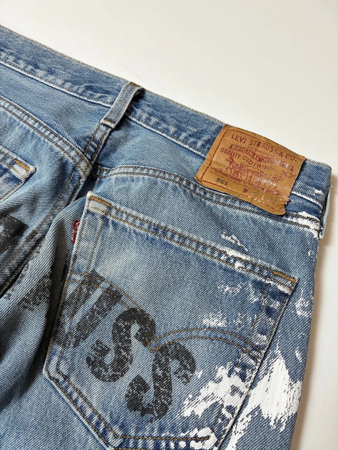 리바이스 501 USA 90's 페인팅 데님 팬츠 PN8526 상품이미지7