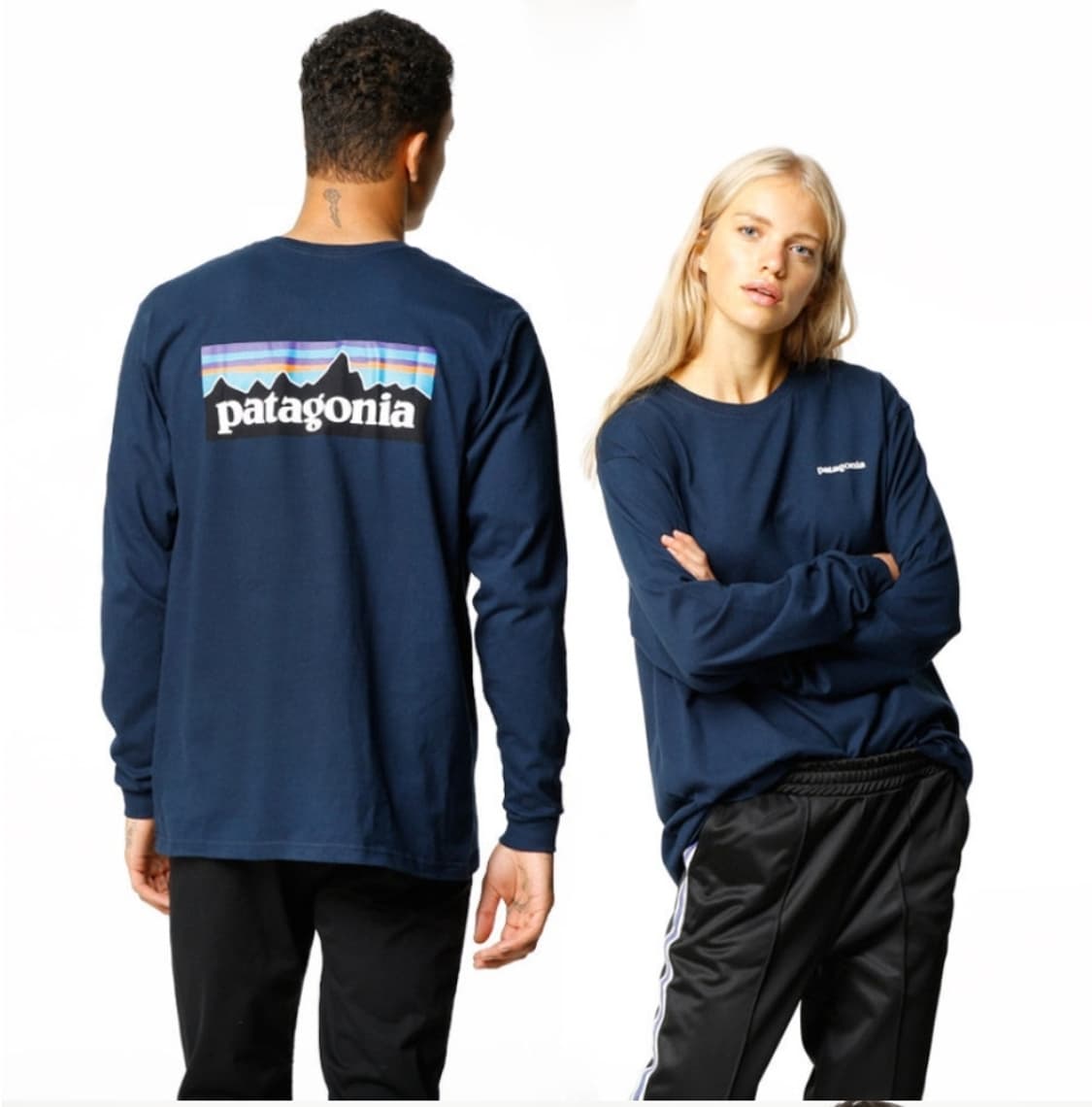파타고니아 P-6 로고 롱슬리브 네이비 M 상품이미지2