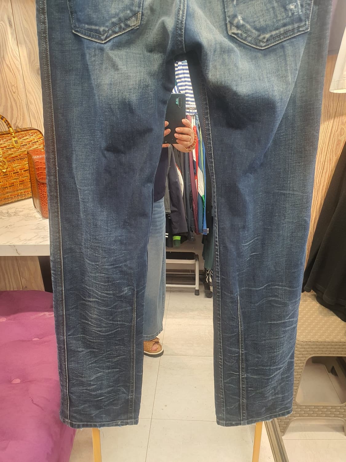 디젤(Diesel) 정품 대런(DARRON) 남성 슬림 테이퍼드 워싱 청 상품이미지6