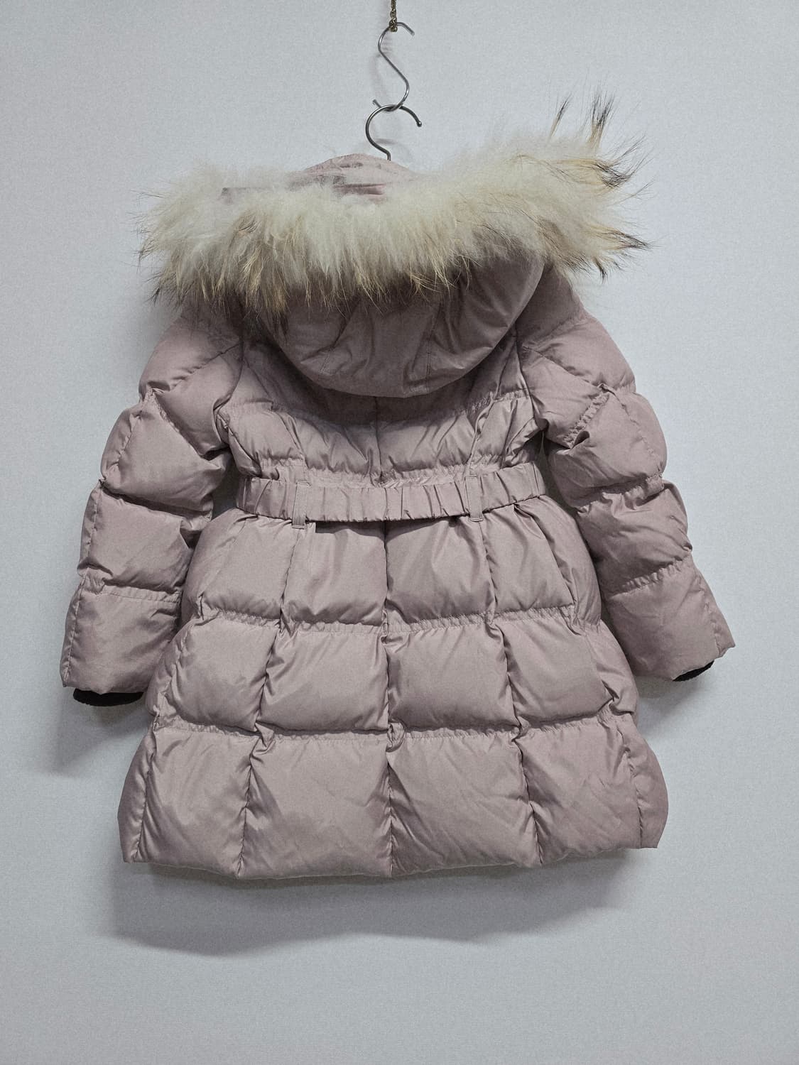 헤지스 여아 핑크 퍼 구스다운 패딩 코트 110 상품이미지4