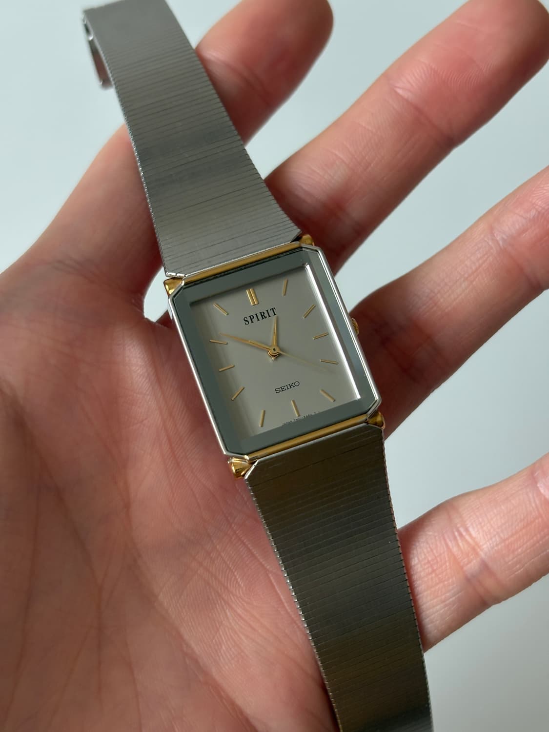 1990년대 Spirit 실버 스퀘어 쿼츠 남성 상품이미지2