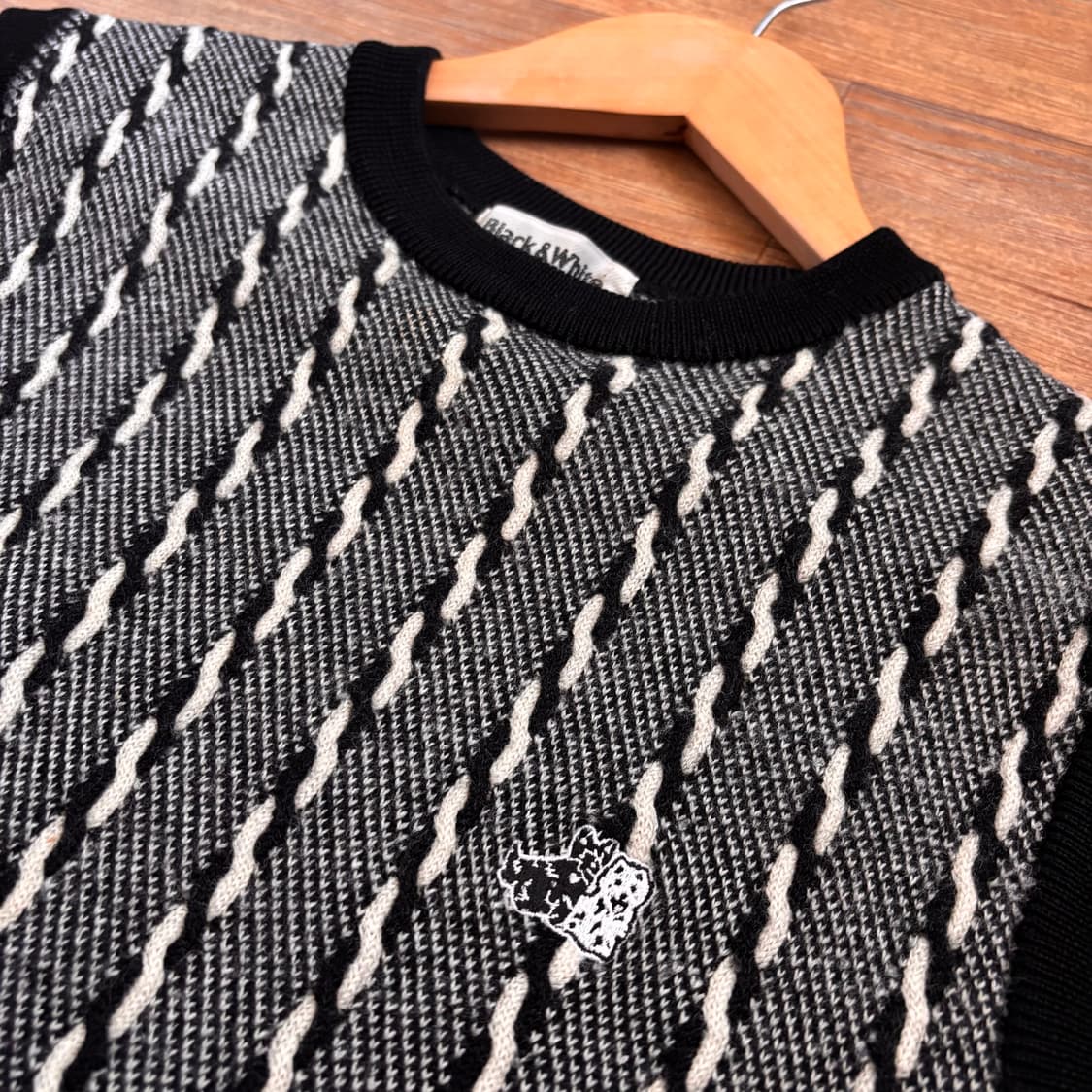 블랙앤화이트 골프 여성 L 니트 베스트 조끼 일본 수입 정품  상품이미지4