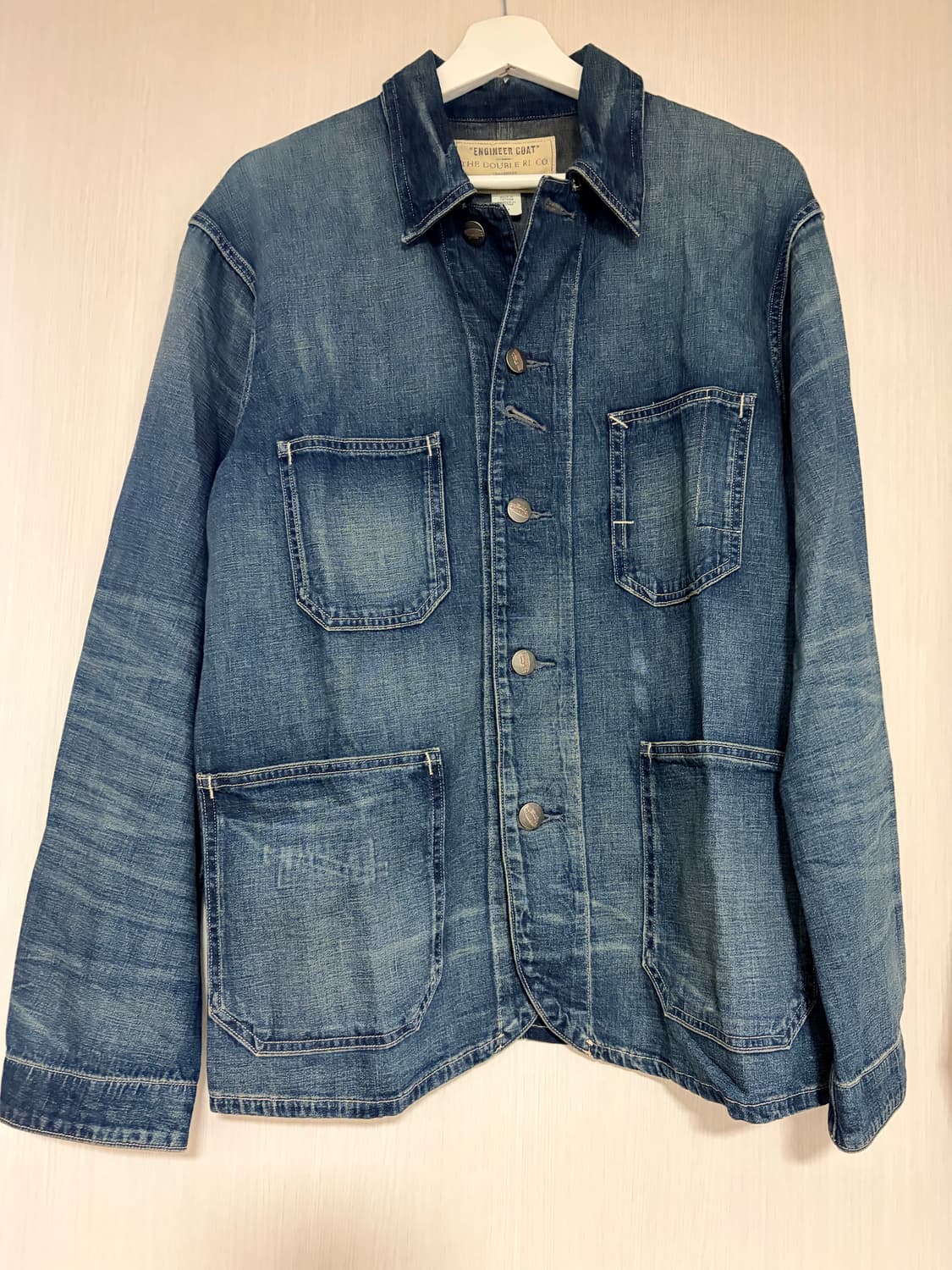 RRL 더블알엘 코튼 리넨 데님 엔지니어 자켓 토링턴 워시 M 상품이미지3
