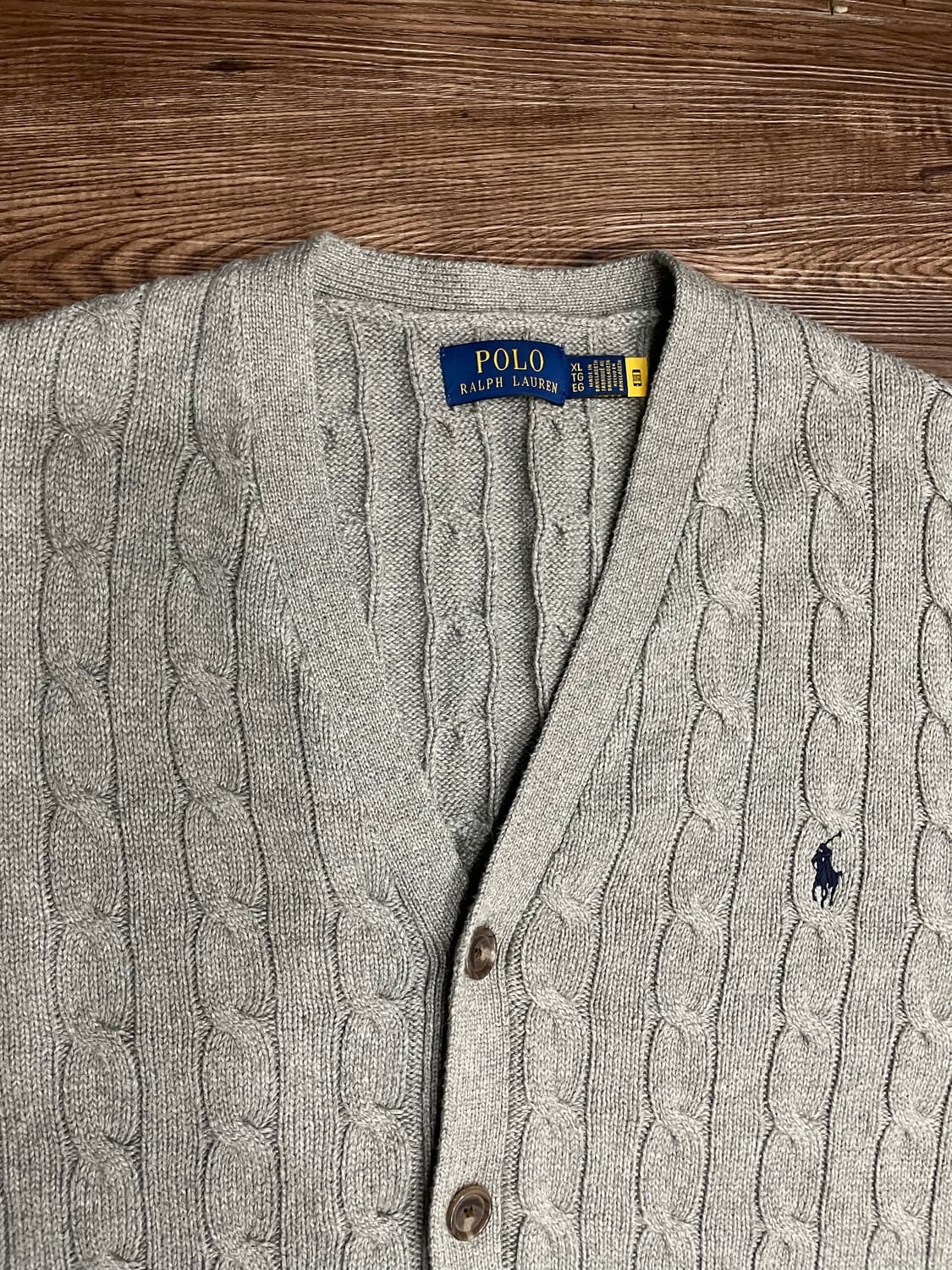 폴로 랄프로렌 케이블 니트 코튼 가디건 그레이 상품이미지3