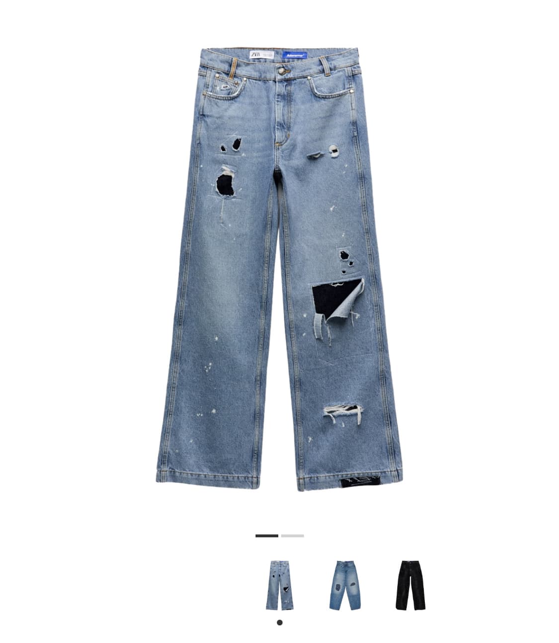 자라 아더에러 패치워크 진 블루 36 상품이미지1