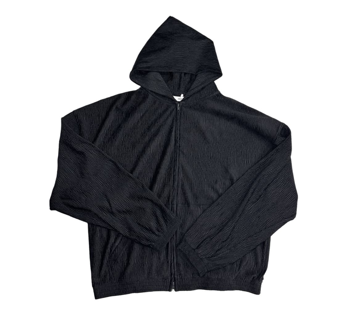 [2] 논노드 젠 플리츠 집 후디 블랙 상품이미지1