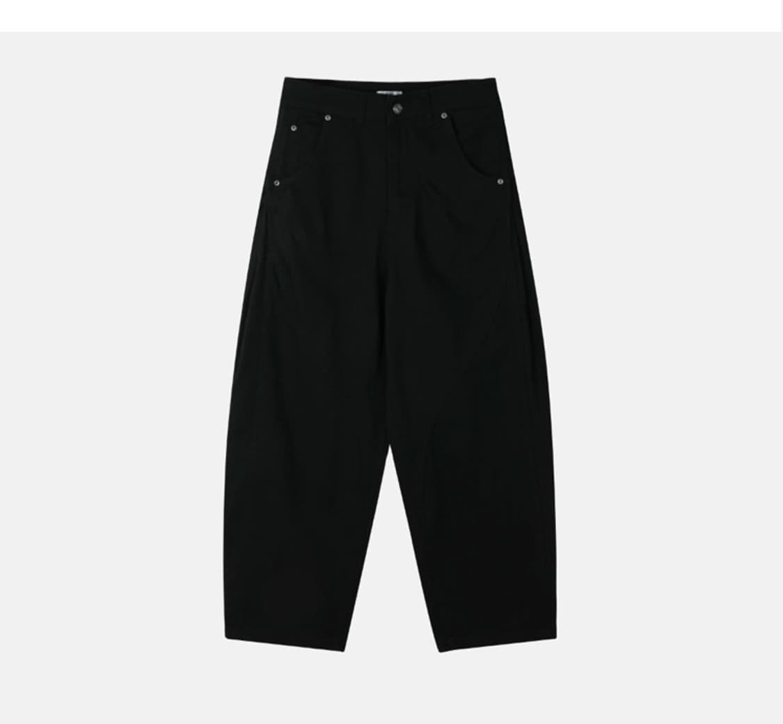 벌룬 커브드 팬츠 (블랙) 상품이미지1